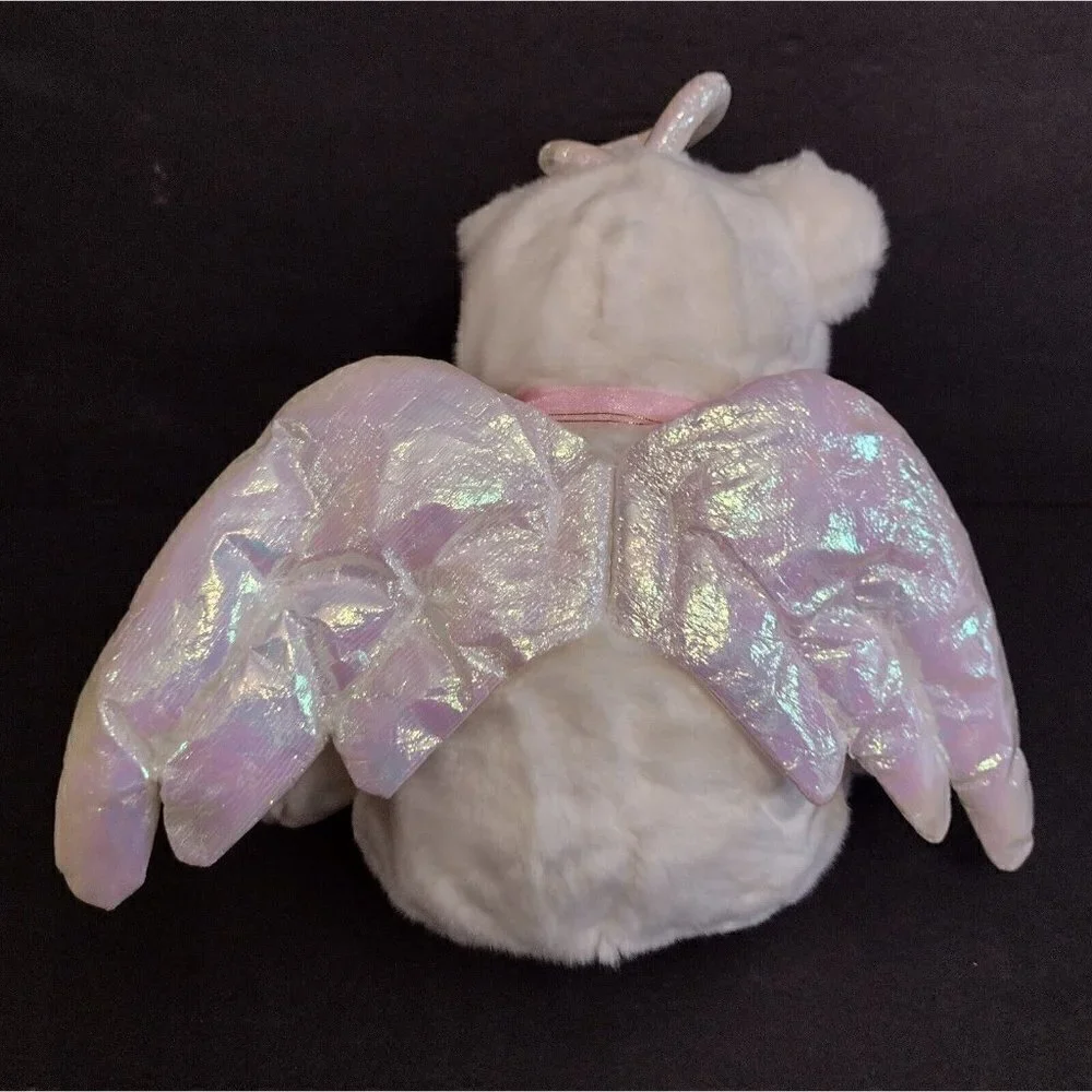 Vintage 1999 Ty Beanie Buddies Halo Angel White Teddy Bear Plush Lovey 14